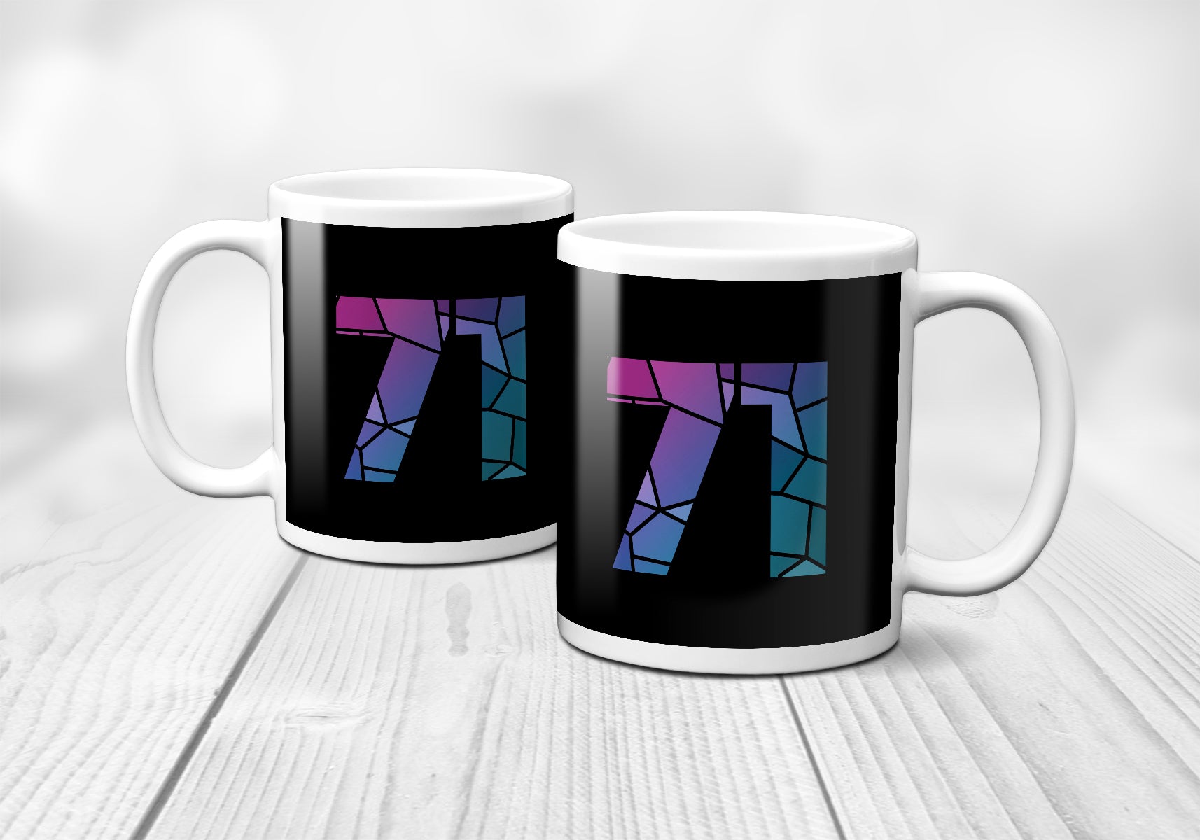 71 Number Mug (Black)