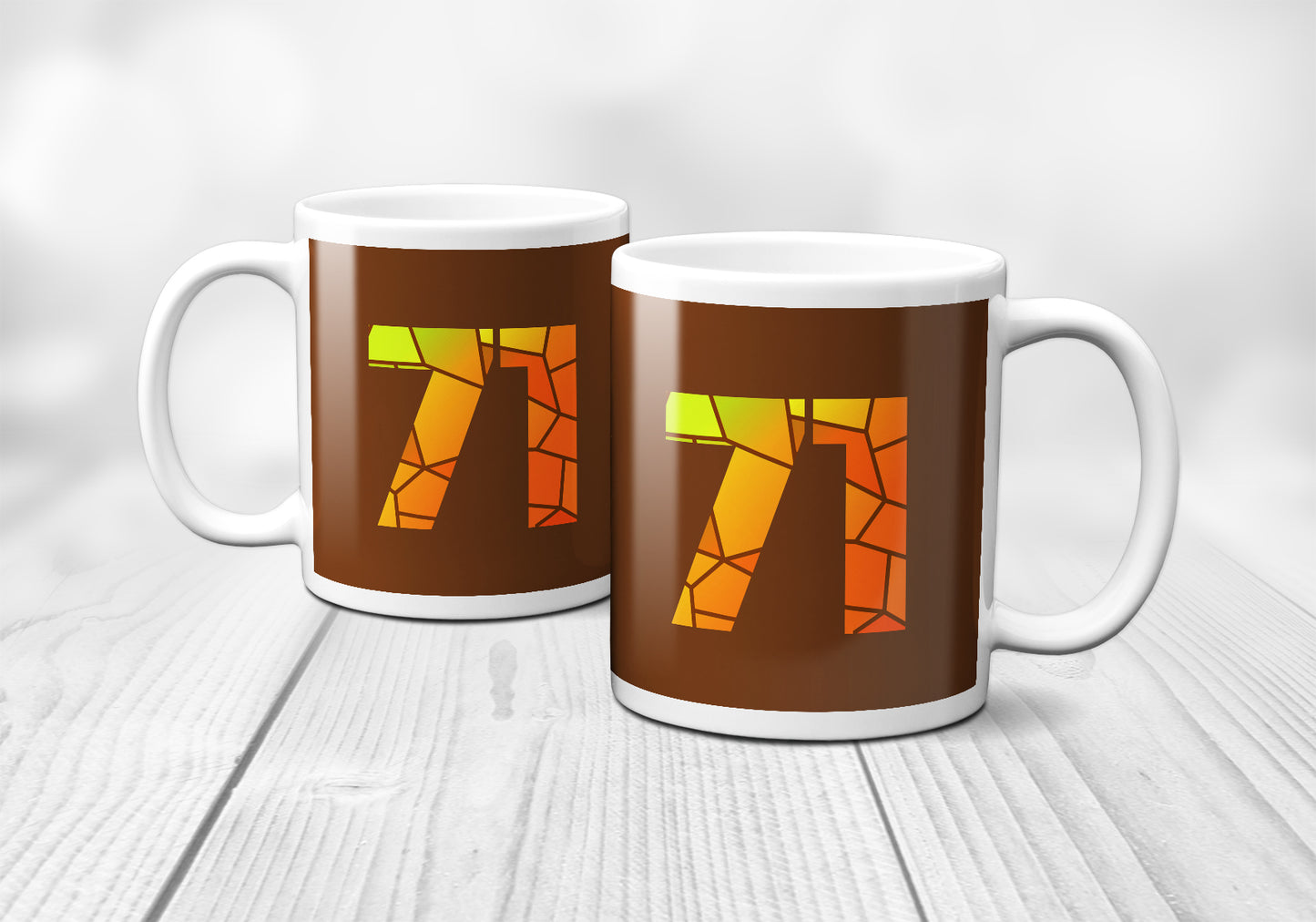 71 Number Mug (Brown)