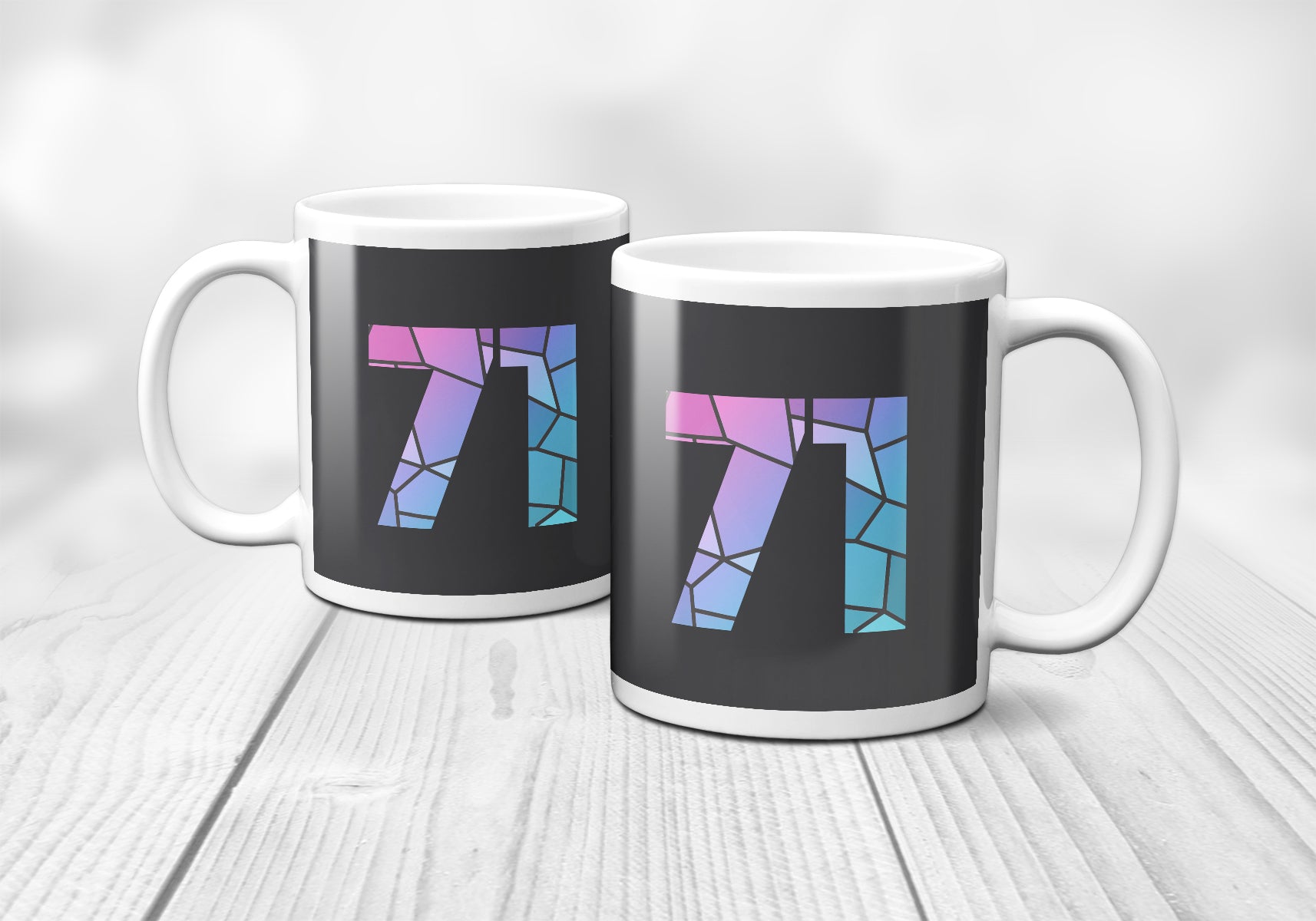 71 Number Mug (Charcoal Grey)