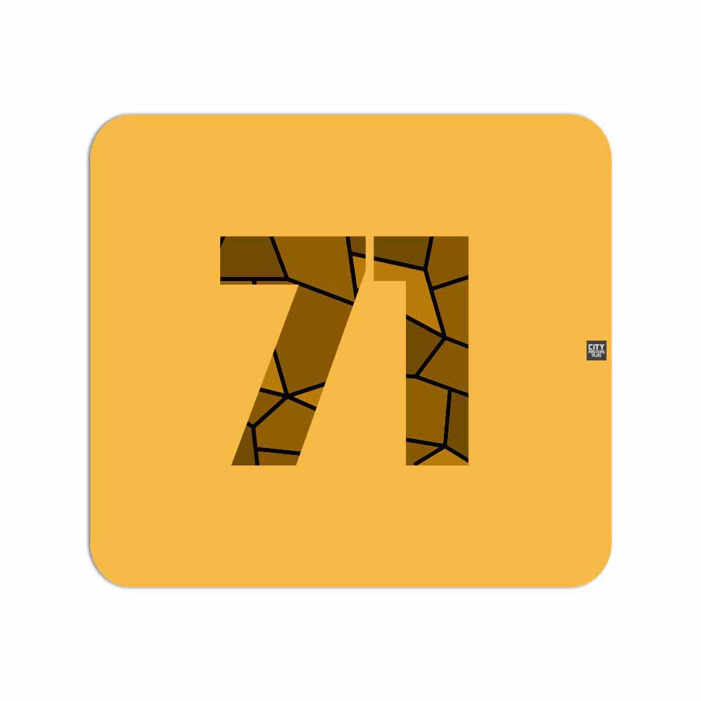 71 Number Mouse pad (Golden Yellow)