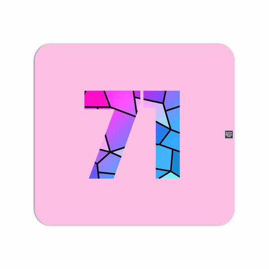 71 Number Mouse pad (Light Pink)