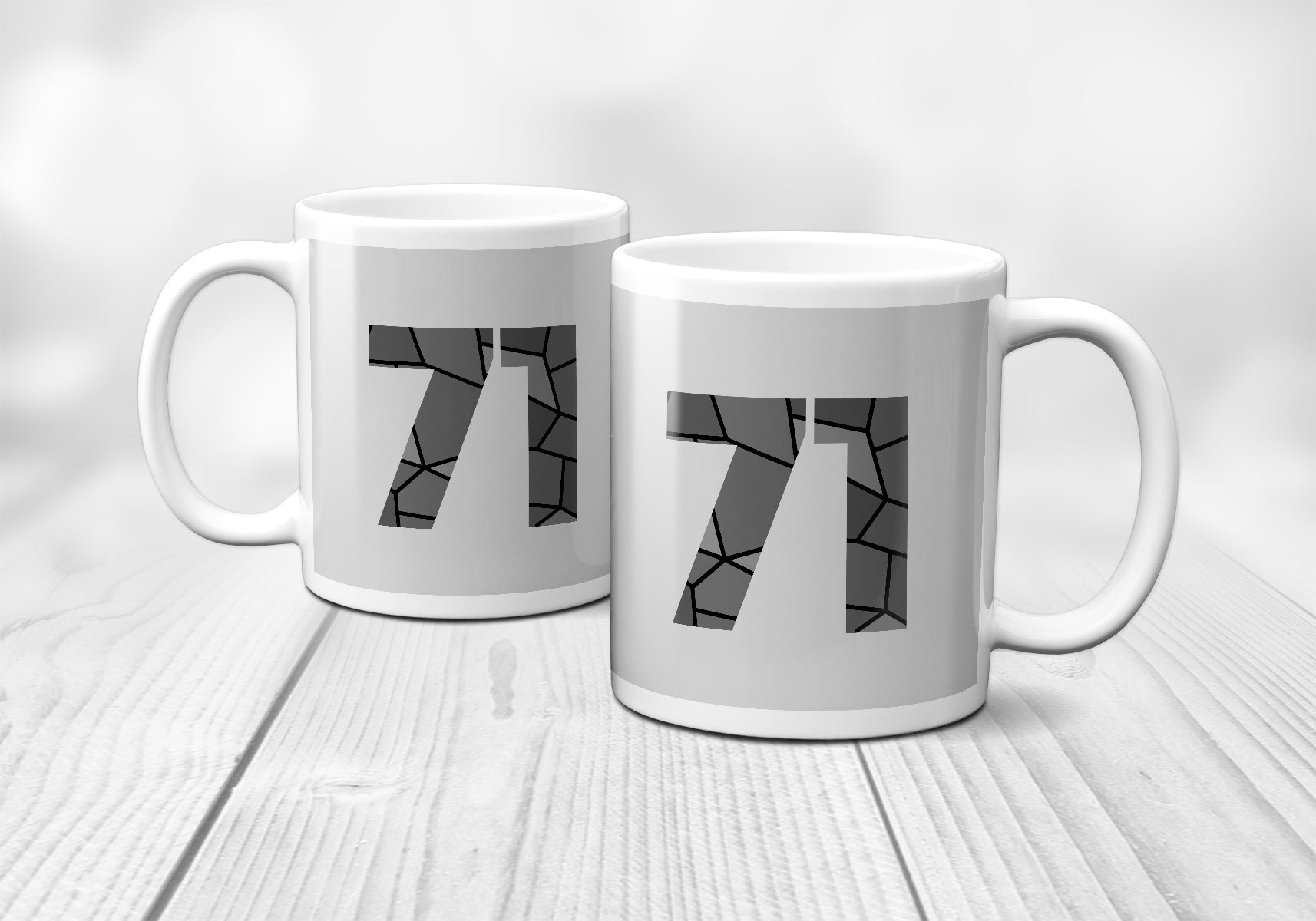 71 Number Mug (Melange Grey)