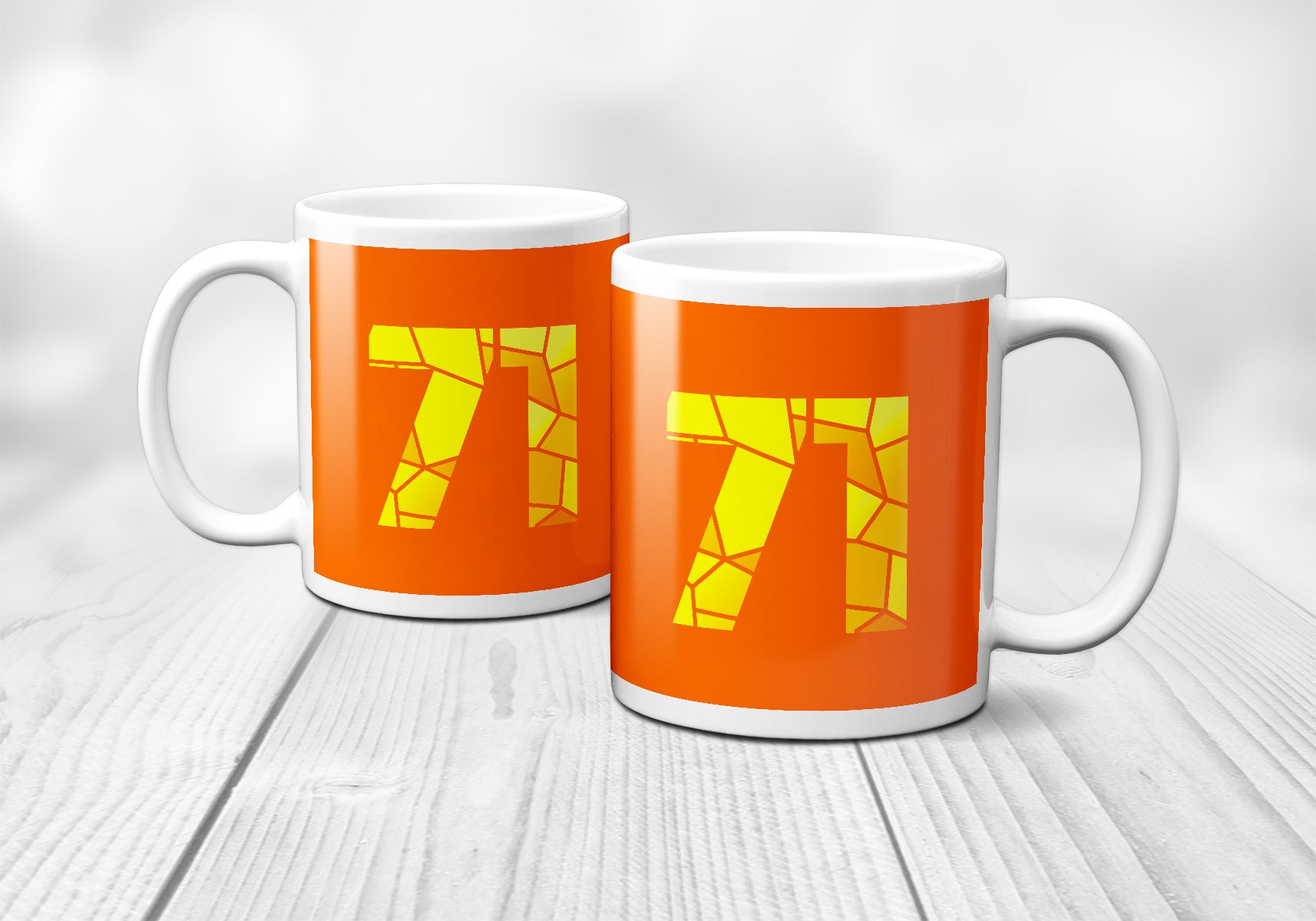 71 Number Mug (Orange)