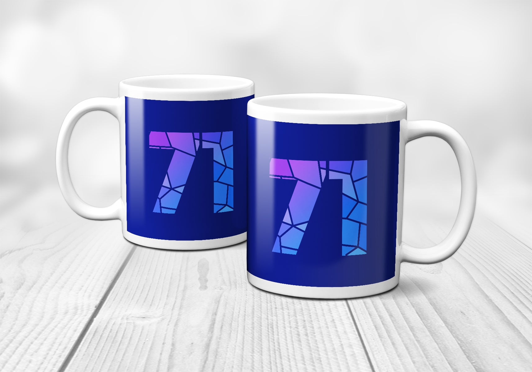 71 Number Mug (Royal Blue)