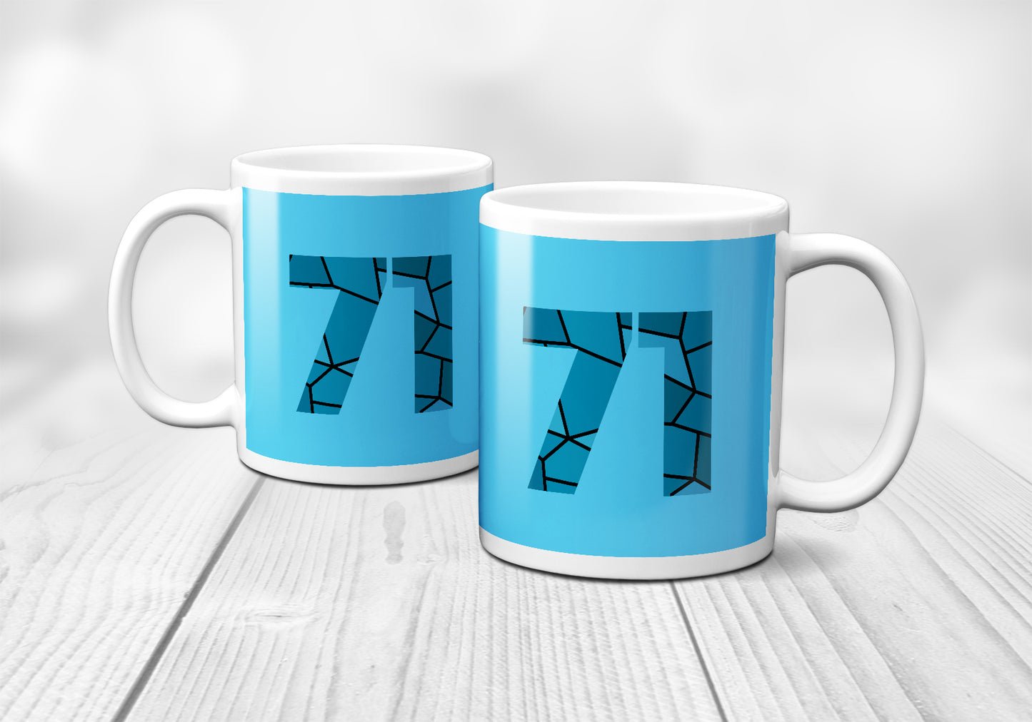 71 Number Mug (Sky Blue)