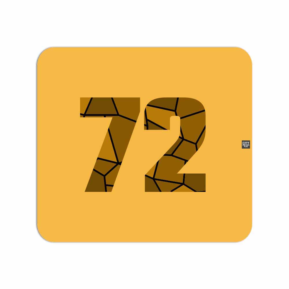 72 Number Mouse pad (Golden Yellow)