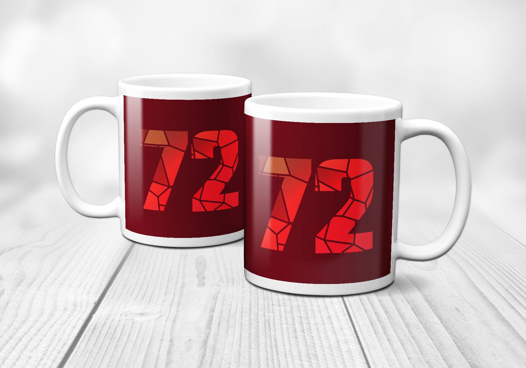 72 Number Mug (Maroon)