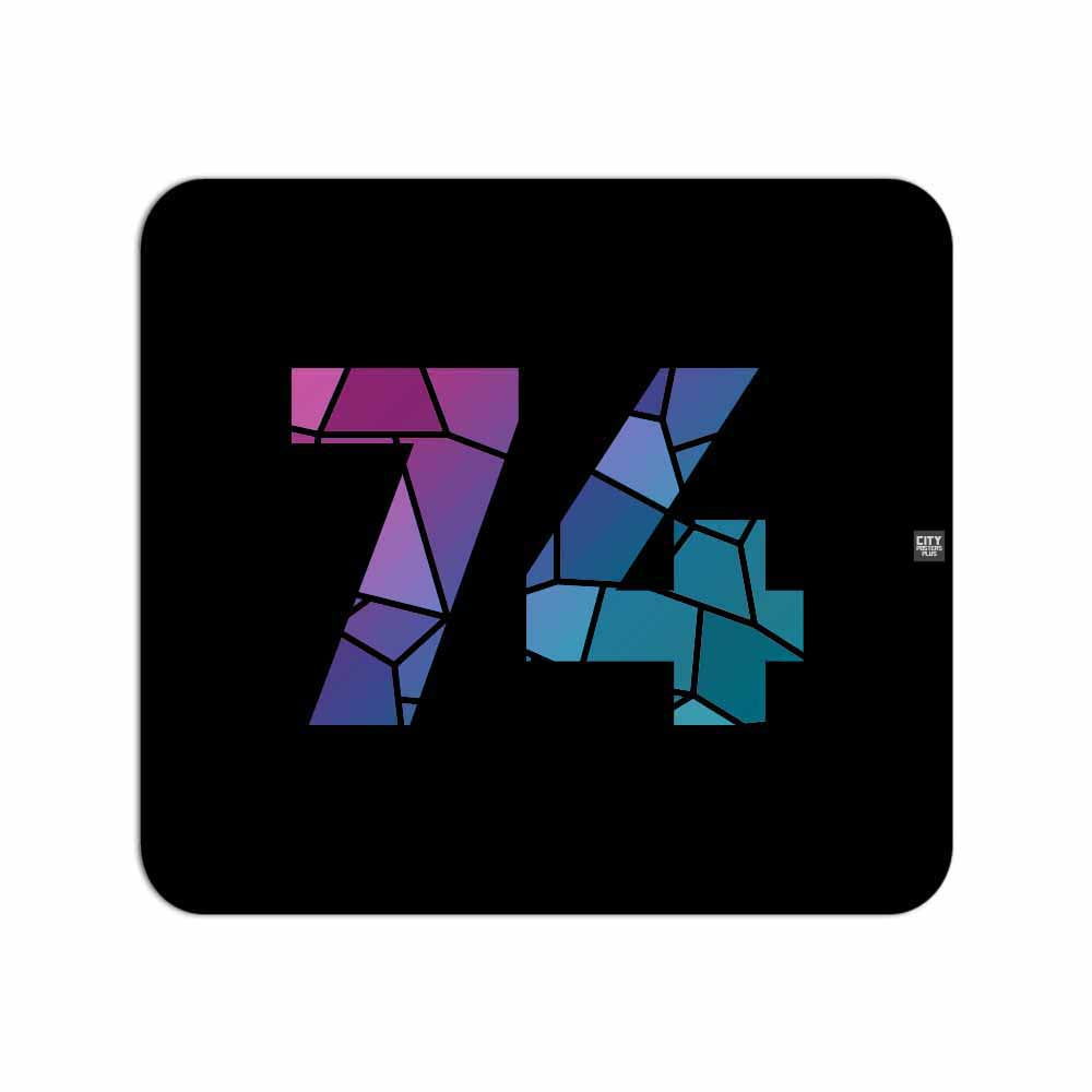 74 Number Mouse pad (Black)