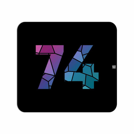 74 Number Mouse pad (Black)