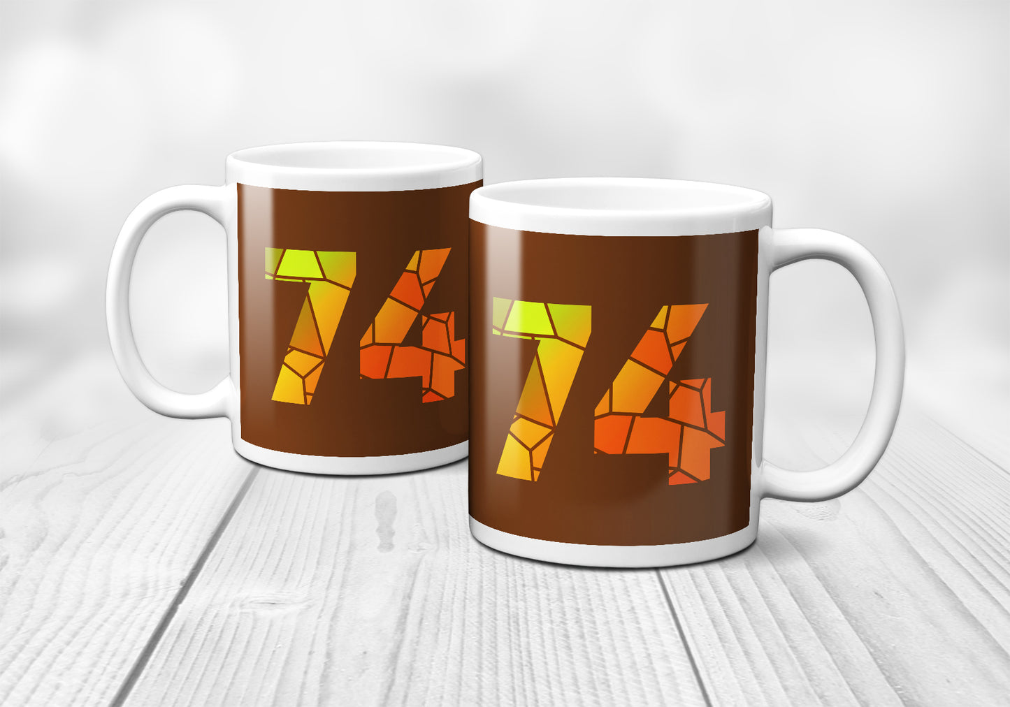 74 Number Mug (Brown)