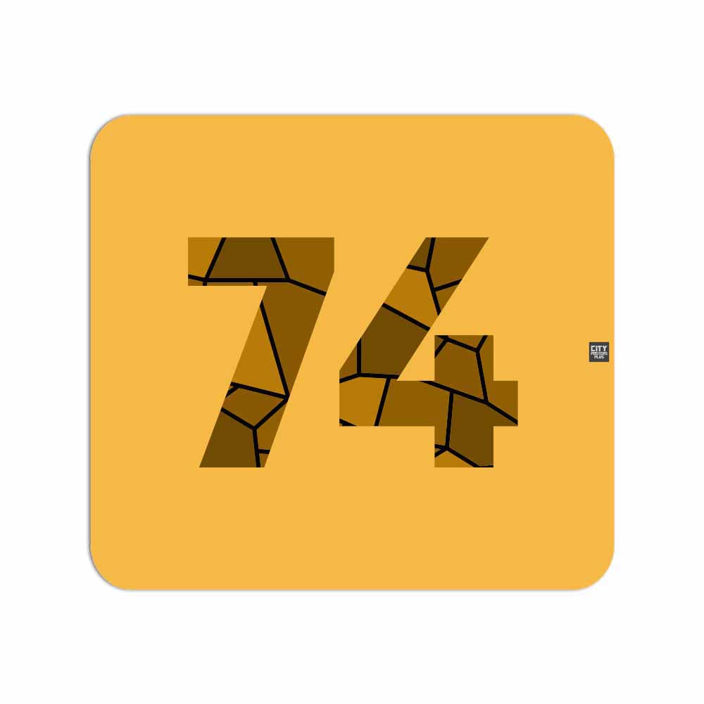 74 Number Mouse pad (Golden Yellow)