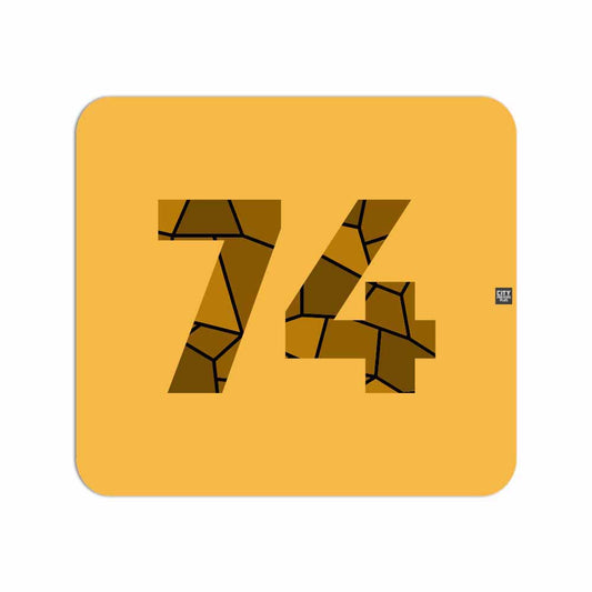 74 Number Mouse pad (Golden Yellow)