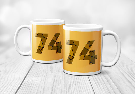 74 Number Mug (Golden Yellow)