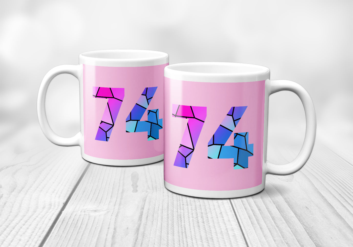 74 Number Mug (Light Pink)