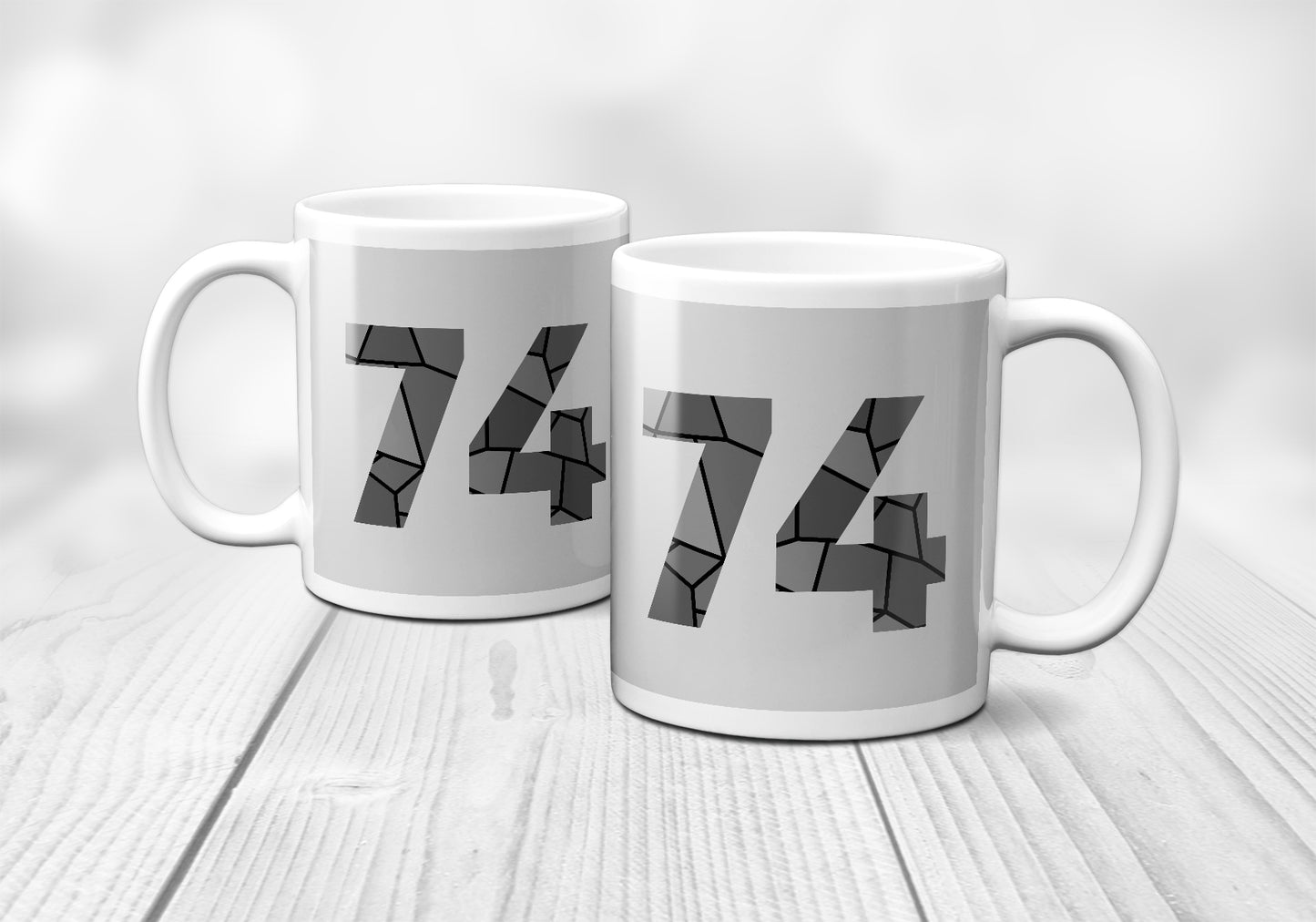 74 Number Mug (Melange Grey)