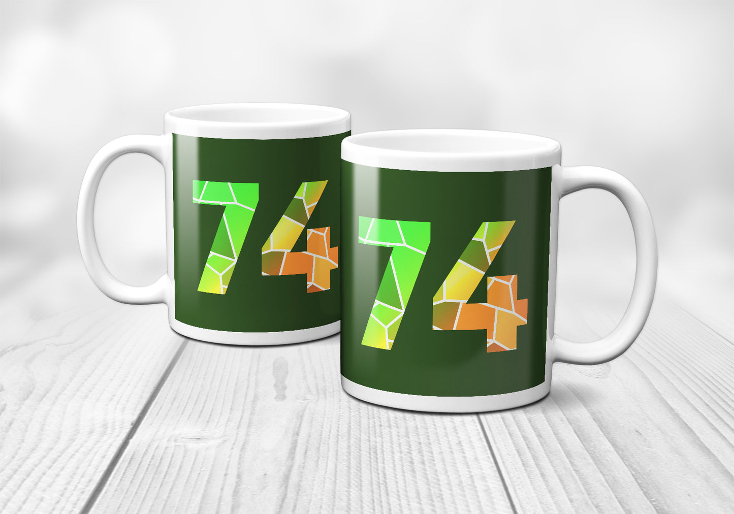 74 Number Mug (Olive Green)