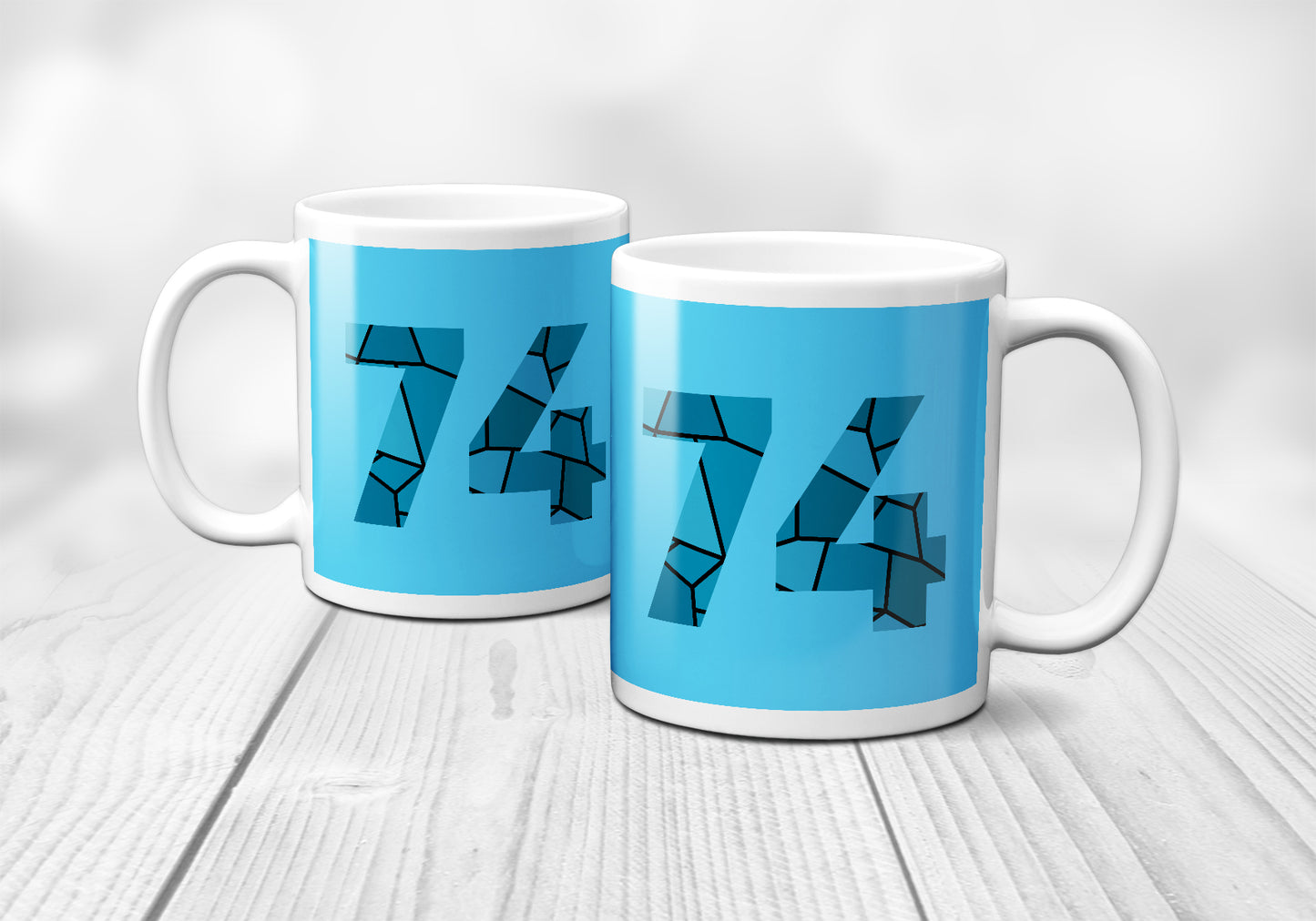 74 Number Mug (Sky Blue)