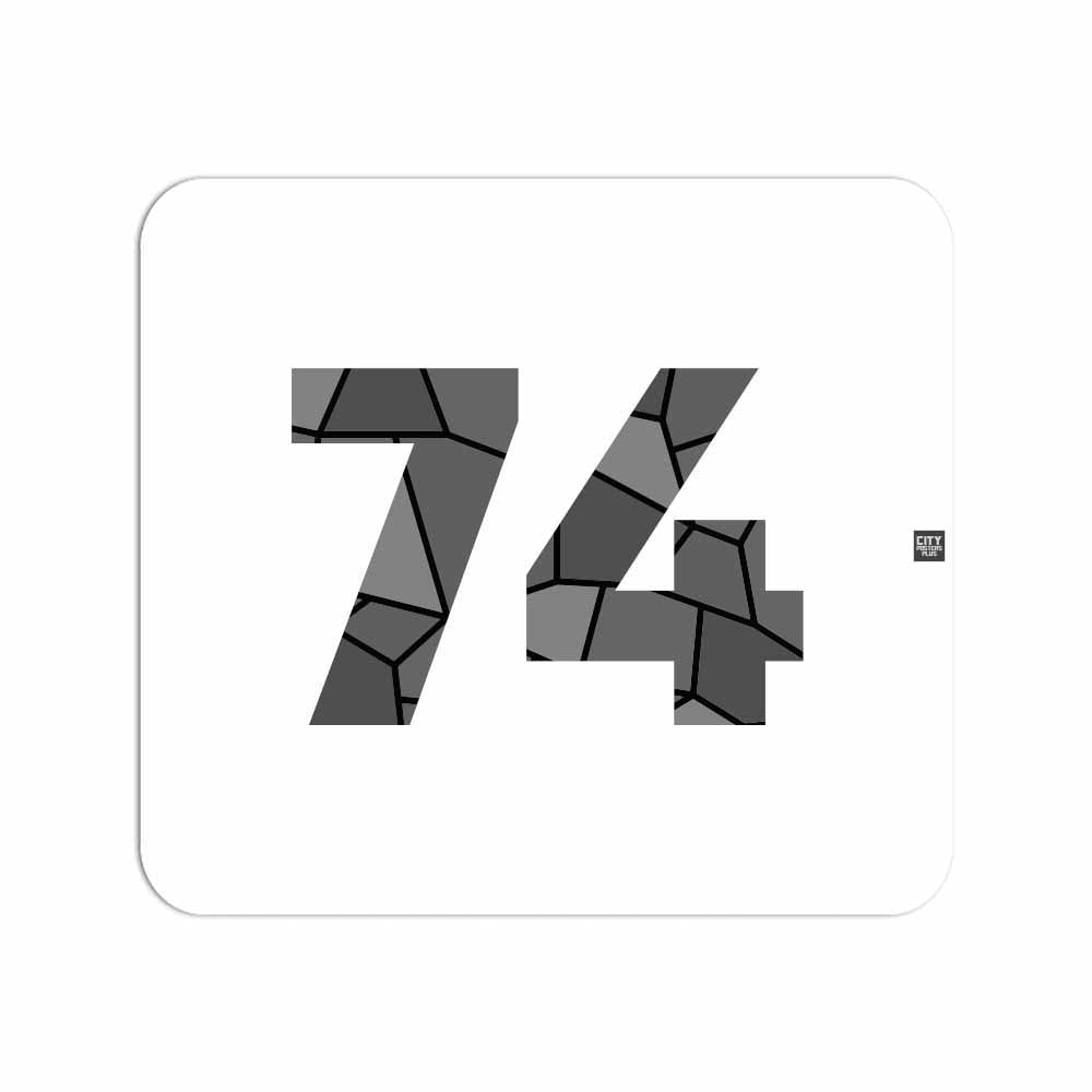 74 Number Mouse pad (White)