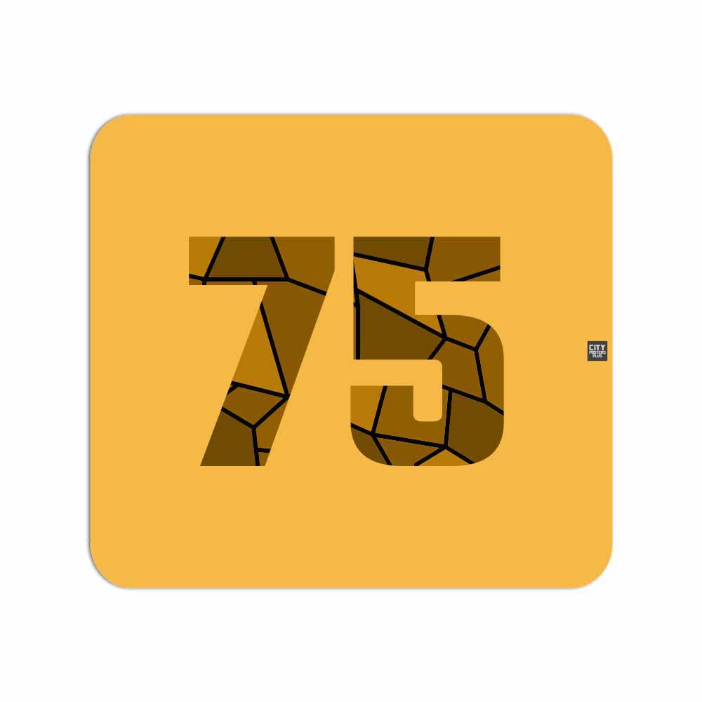 75 Number Mouse pad (Golden Yellow)