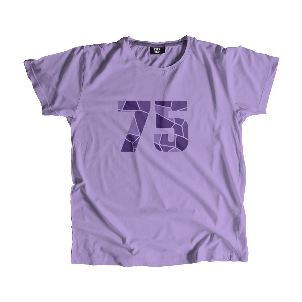 75 Number Men Women Unisex T-Shirt (Irish Lavender)