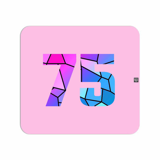 75 Number Mouse pad (Light Pink)