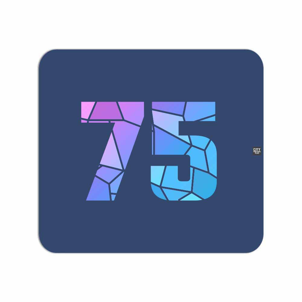 75 Number Mouse pad (Navy Blue)