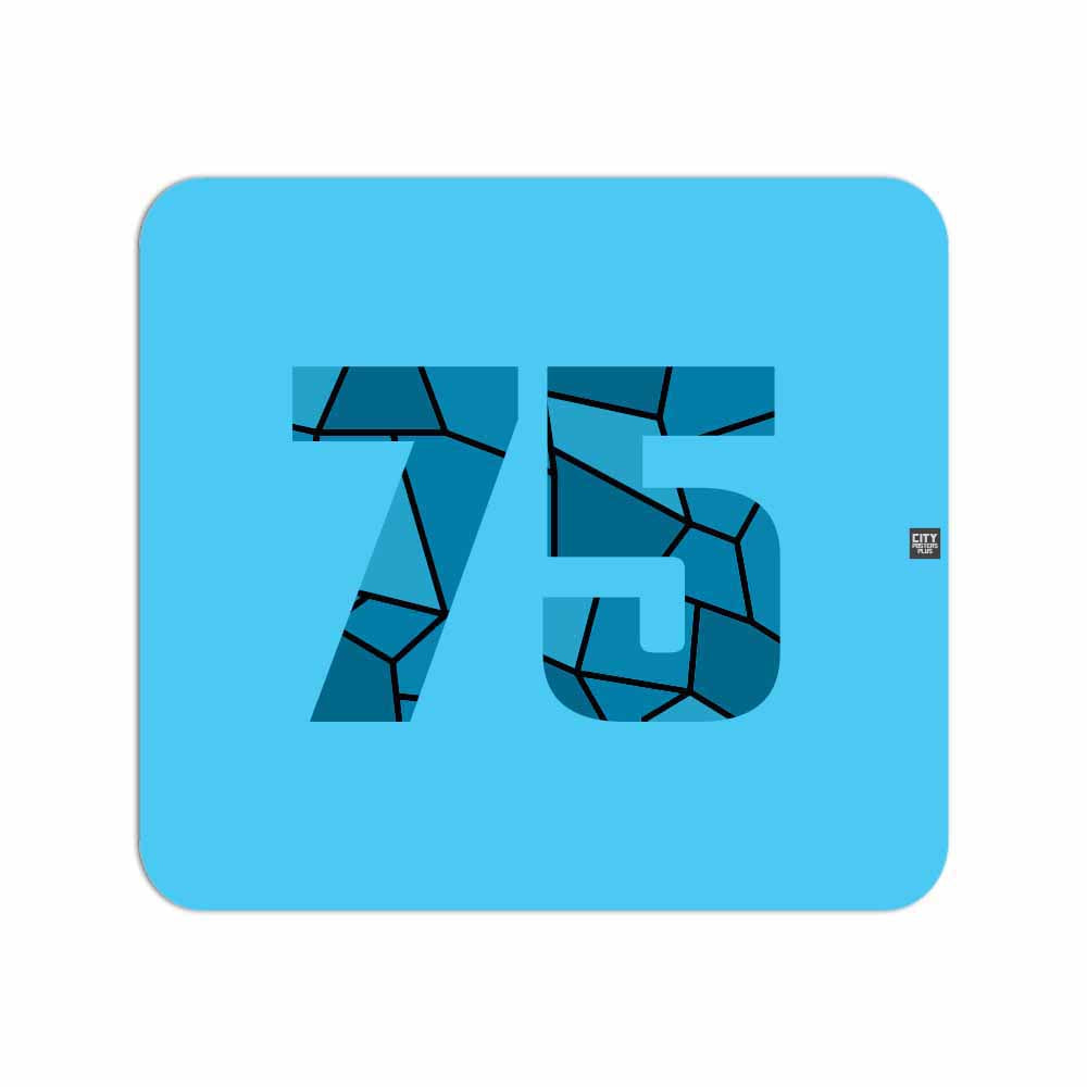 75 Number Mouse pad (Sky Blue)