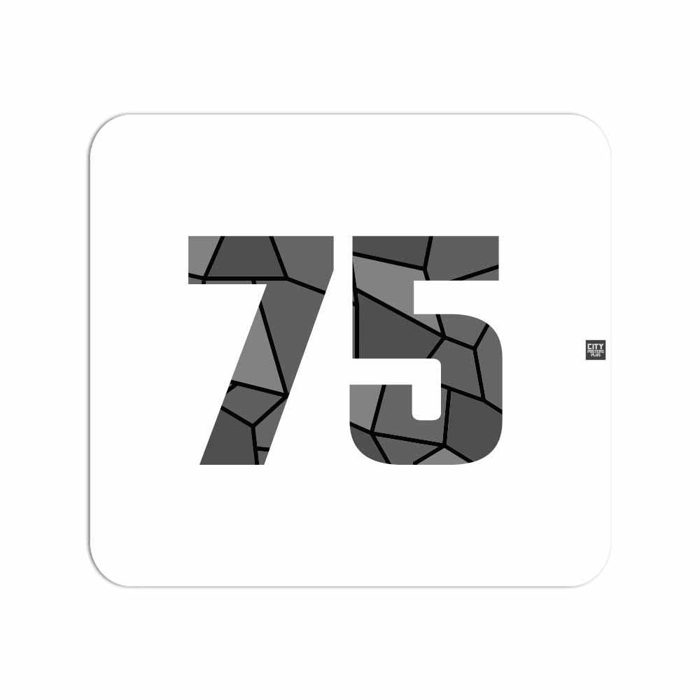 75 Number Mouse pad (White)