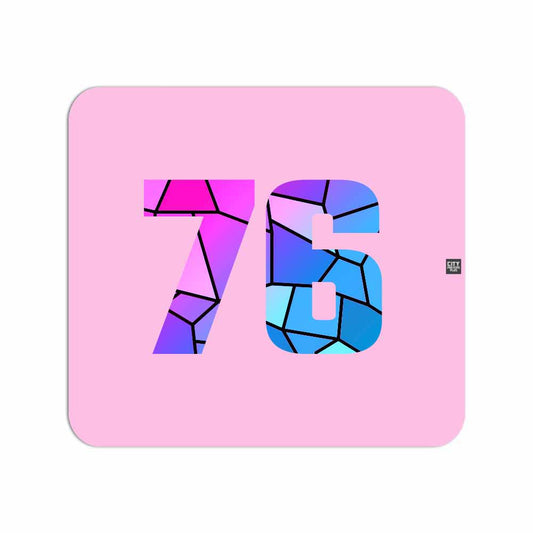 76 Number Mouse pad (Light Pink)