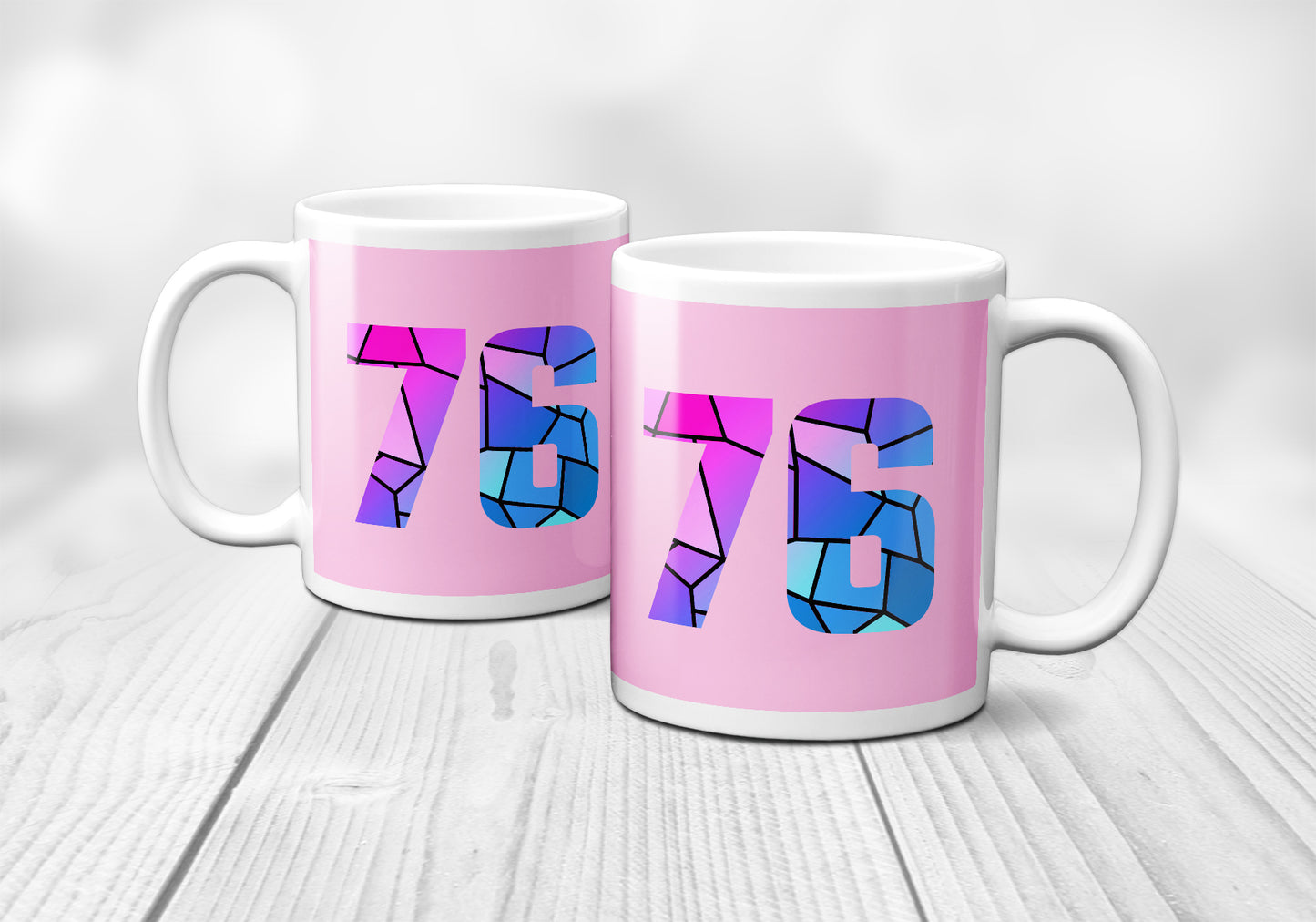 76 Number Mug (Light Pink)