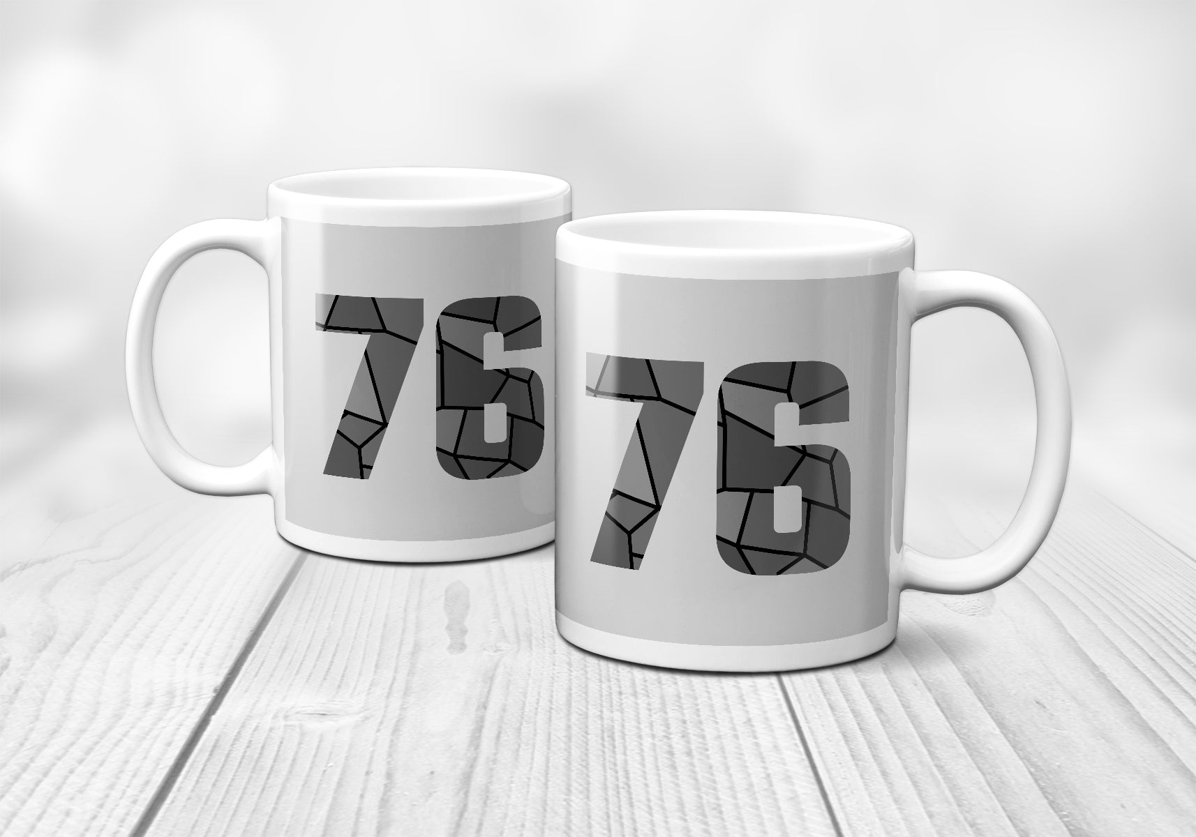 76 Number Mug (Melange Grey)