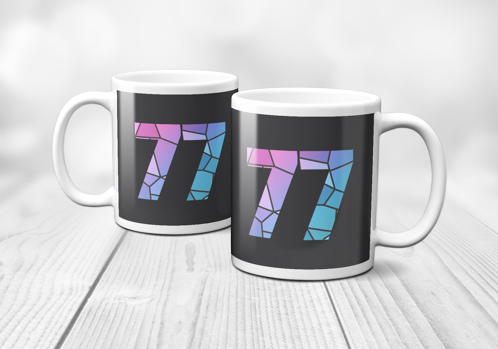 77 Number Mug (Charcoal Grey)