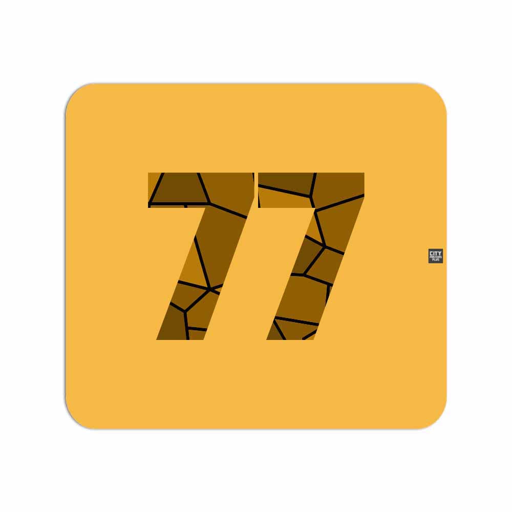 77 Number Mouse pad (Golden Yellow)