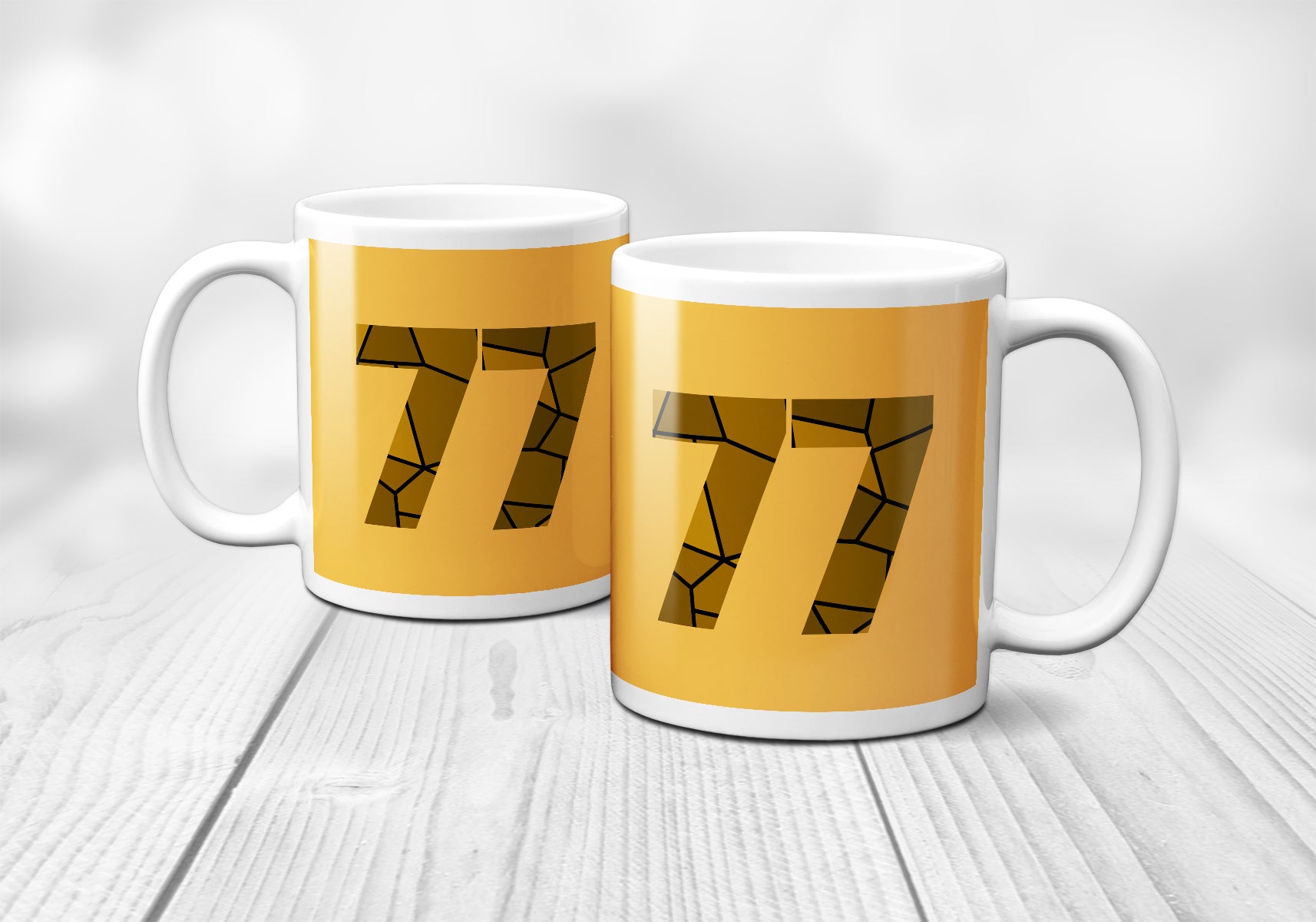 77 Number Mug (Golden Yellow)