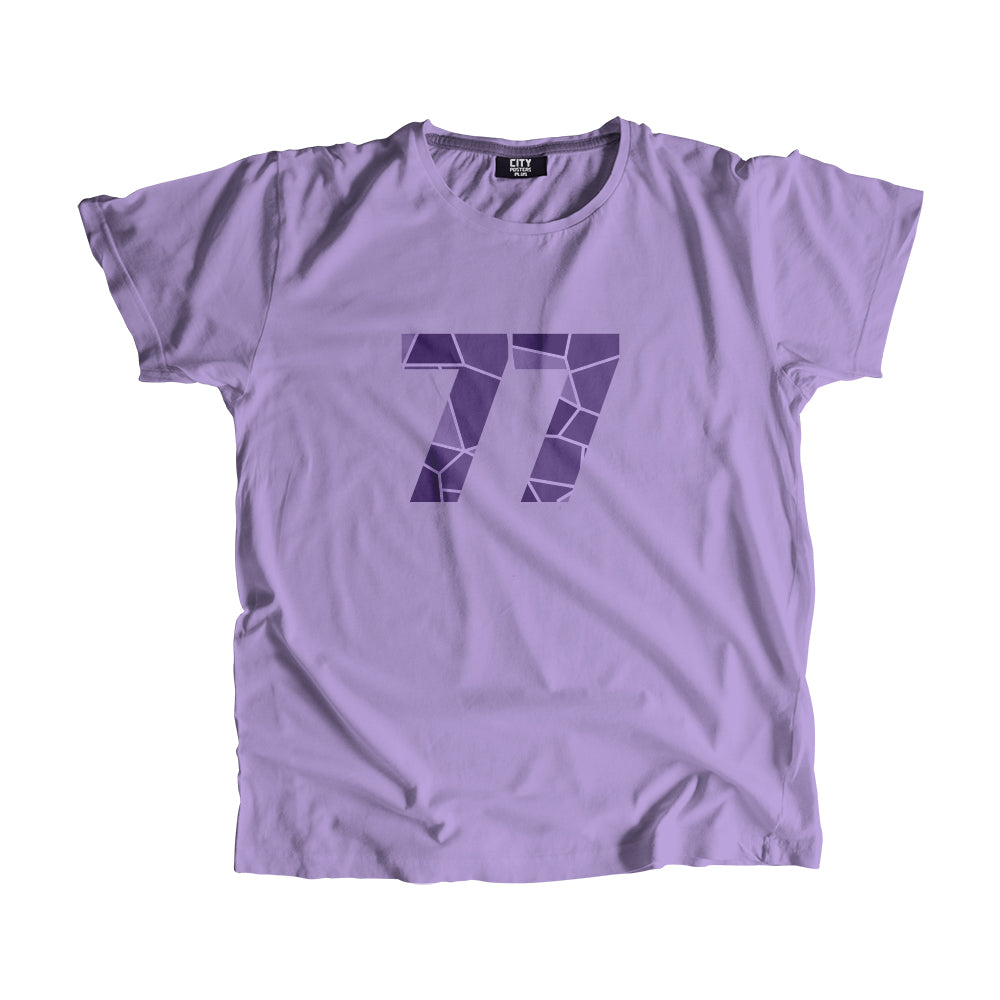 77 Number Men Women Unisex T-Shirt (Irish Lavender)