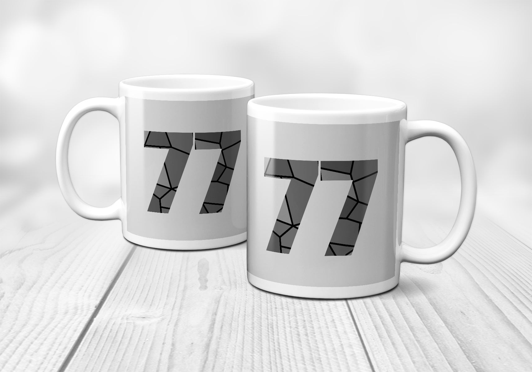 77 Number Mug (Melange Grey)