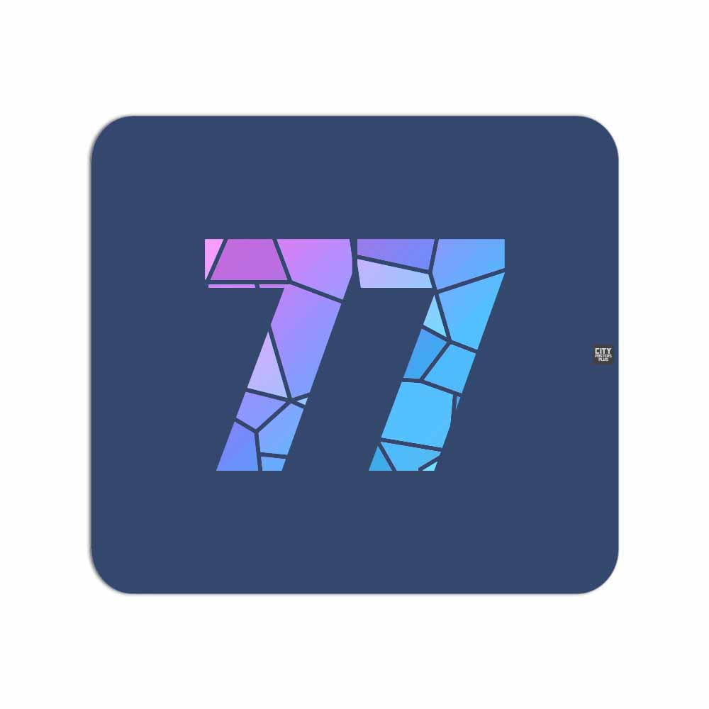 77 Number Mouse pad (Navy Blue)