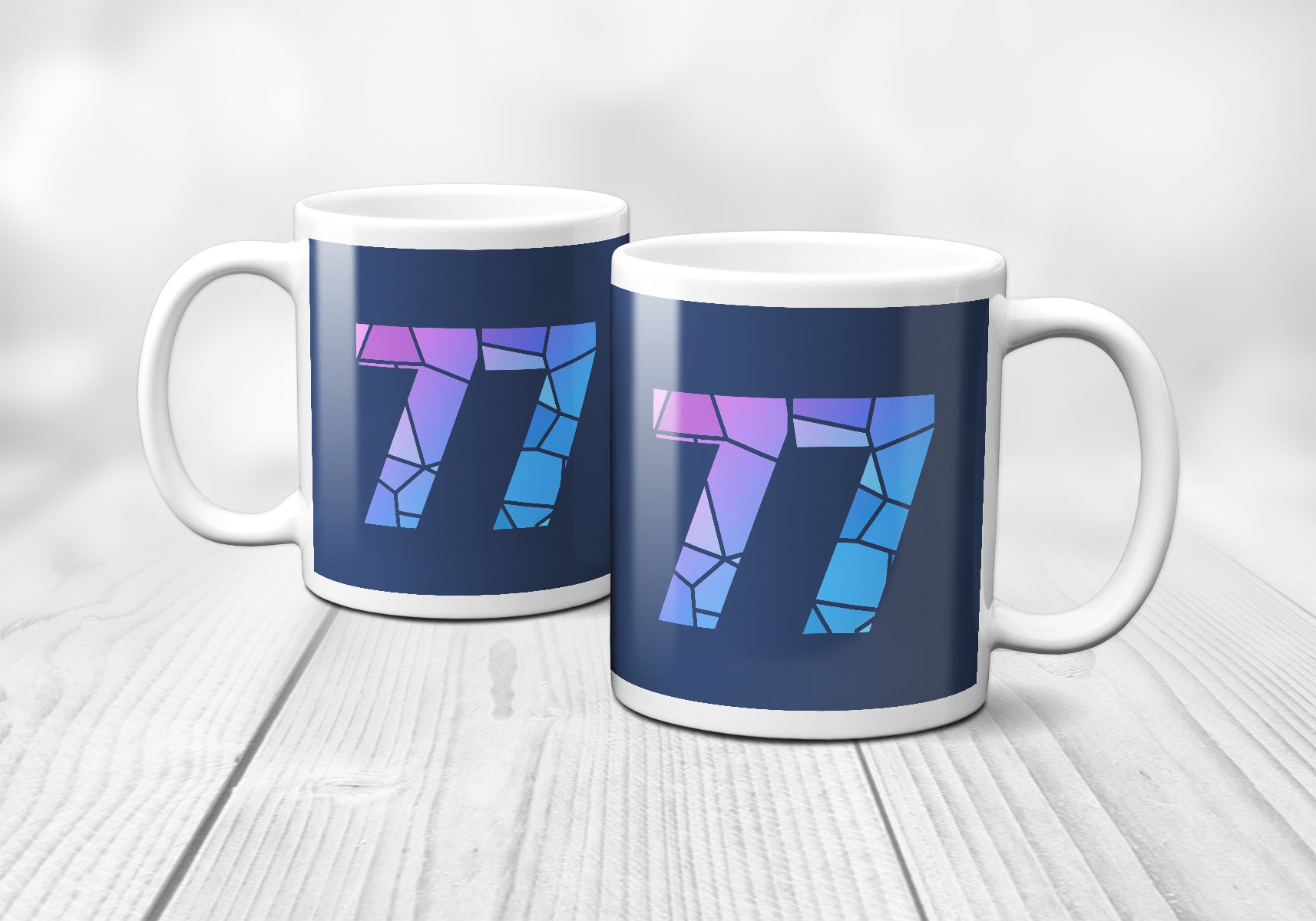 77 Number Mug (Navy Blue)