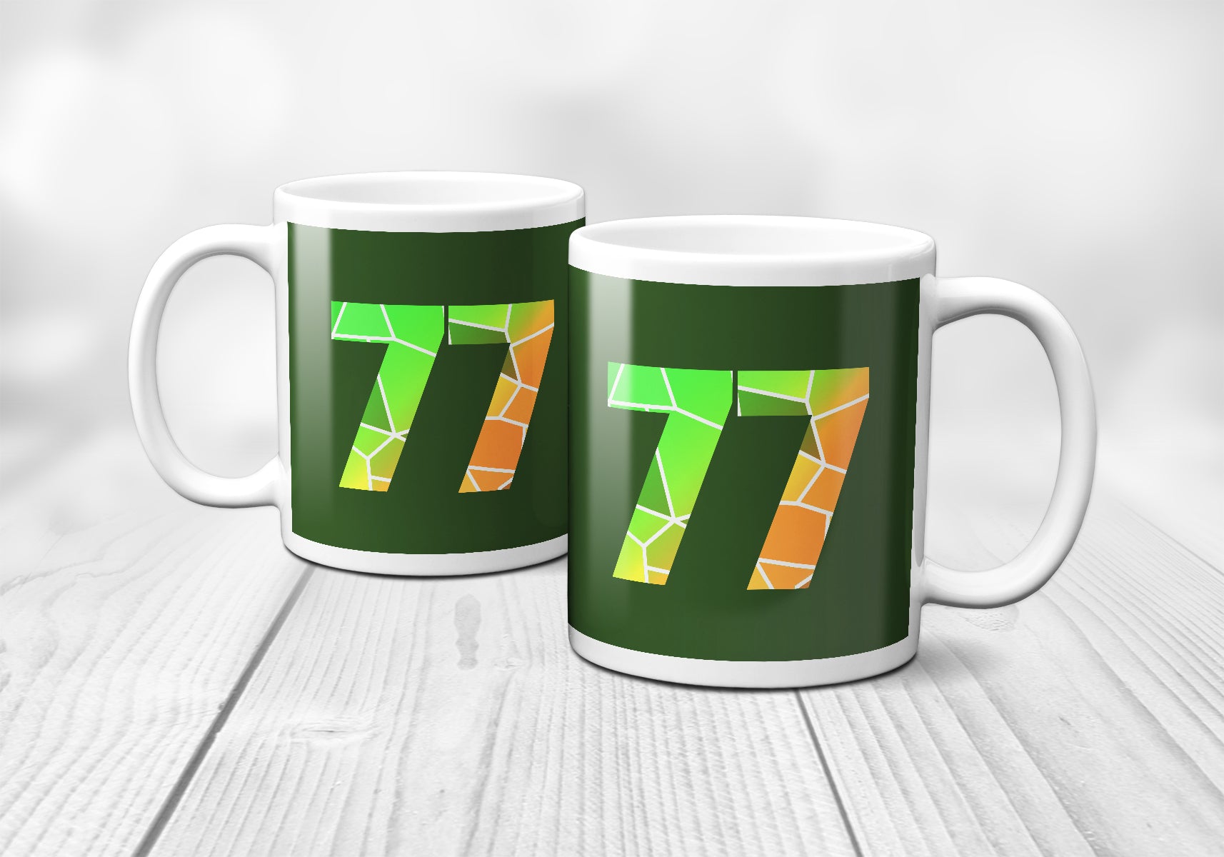 77 Number Mug (Olive Green)