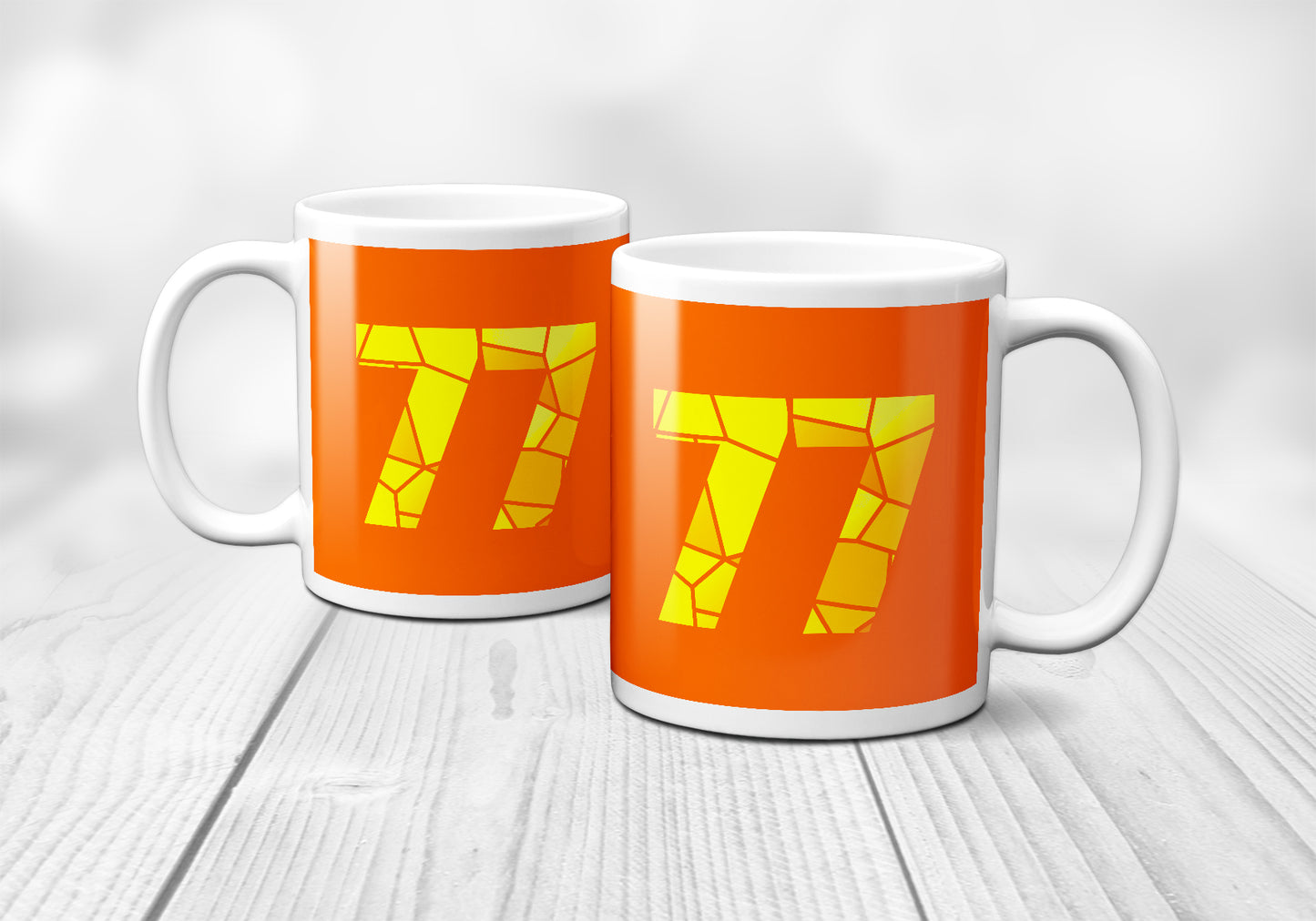 77 Number Mug (Orange)