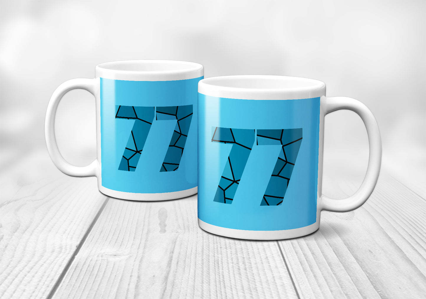 77 Number Mug (Sky Blue)