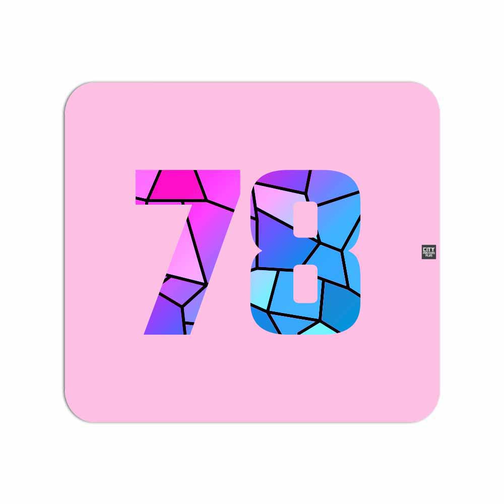 78 Number Mouse pad (Light Pink)