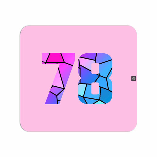 78 Number Mouse pad (Light Pink)