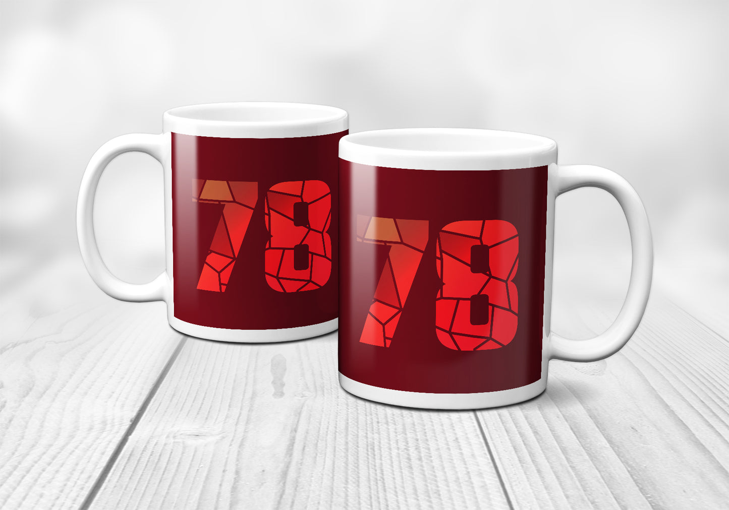 78 Number Mug (Maroon)