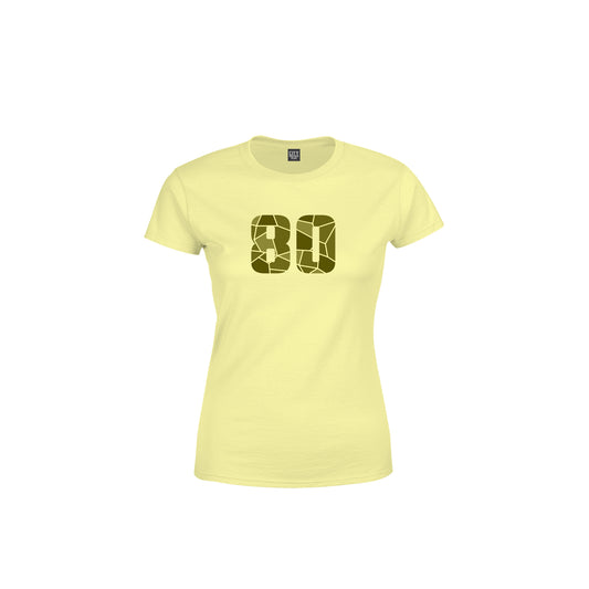 80 Number Women's T-Shirt (Butter Yellow)
