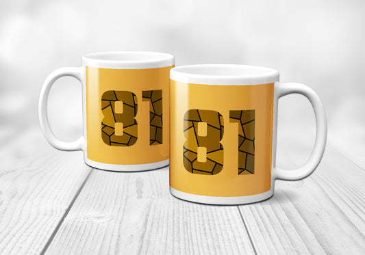 81 Number Mug (Golden Yellow)