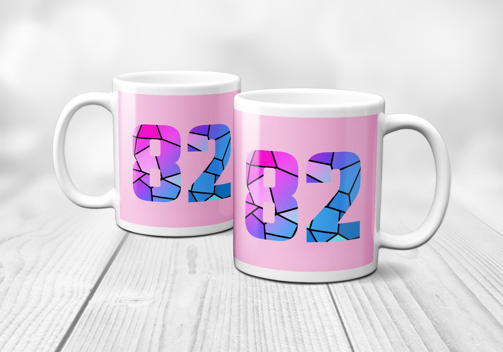 82 Number Mug (Light Pink)