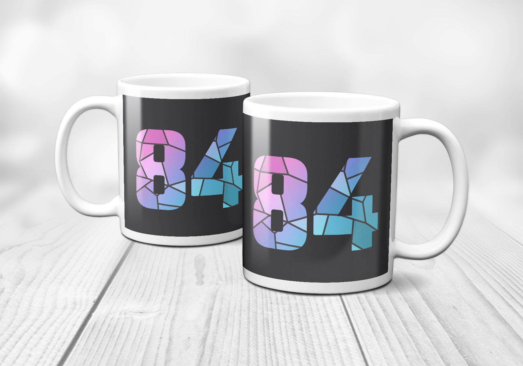 84 Number Mug (Charcoal Grey)