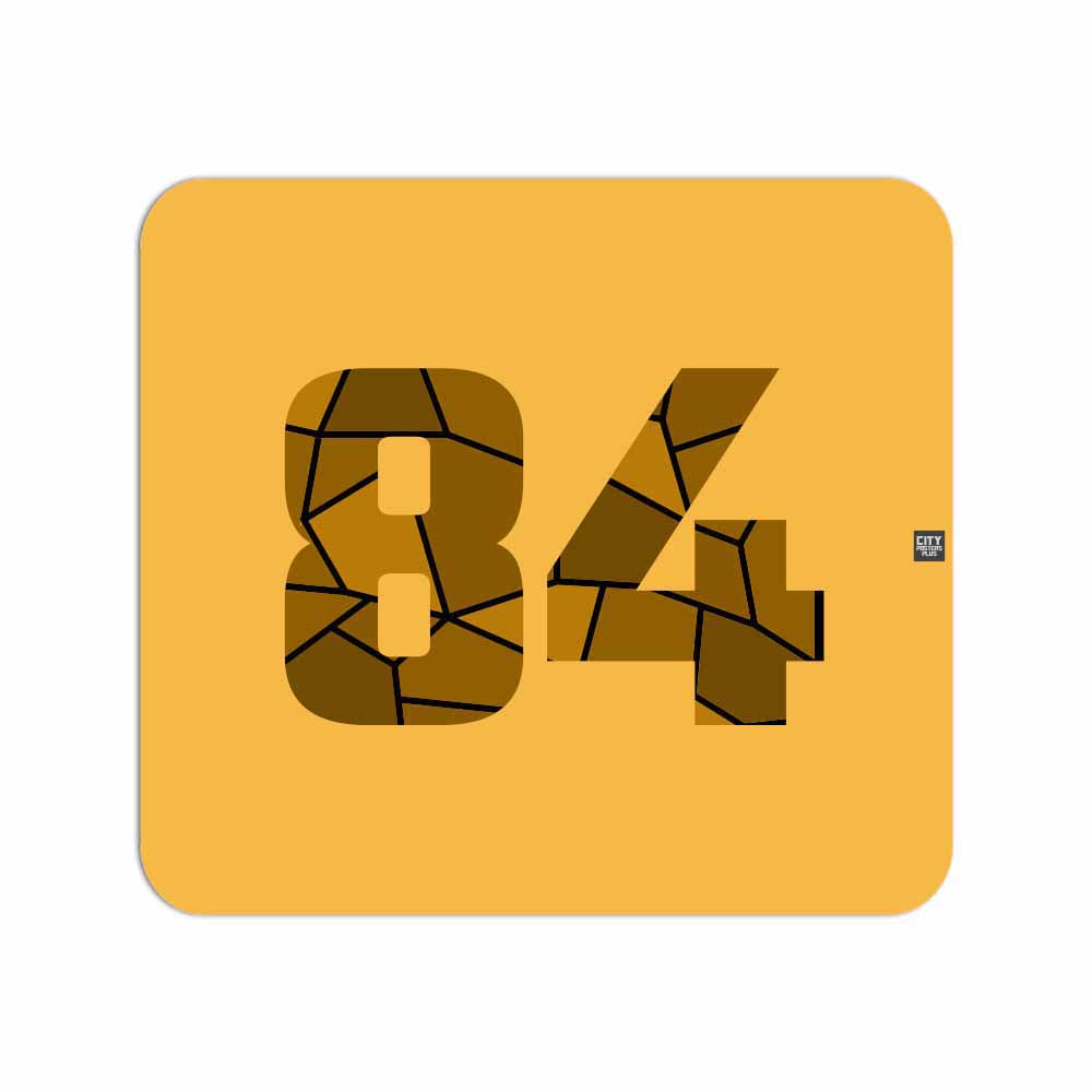 84 Number Mouse pad (Golden Yellow)