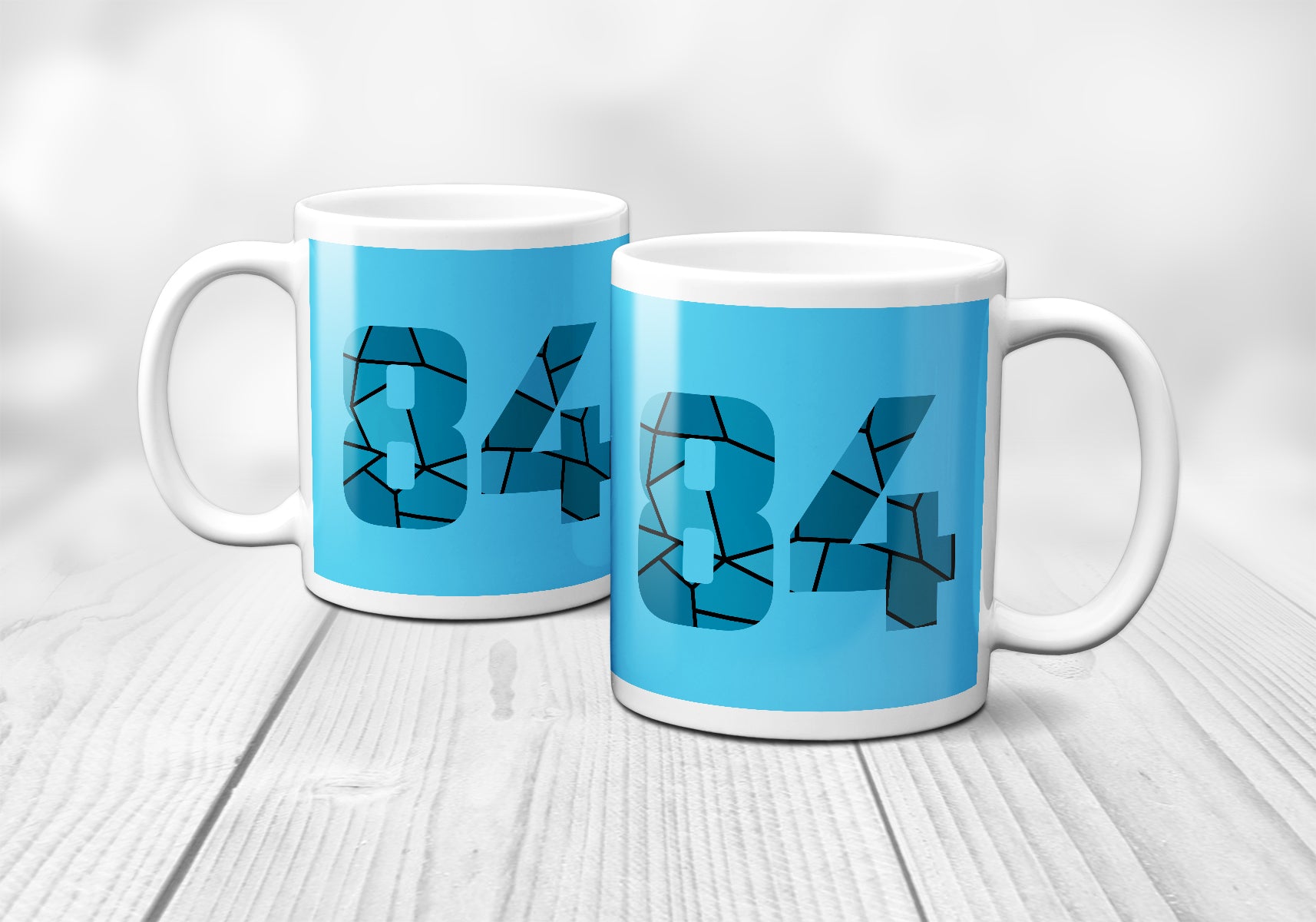 84 Number Mug (Sky Blue)